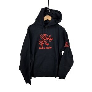 Wales Rugby Hoodie Pullover Sweatshirt Welsh Dragon Graphic Mens Size L